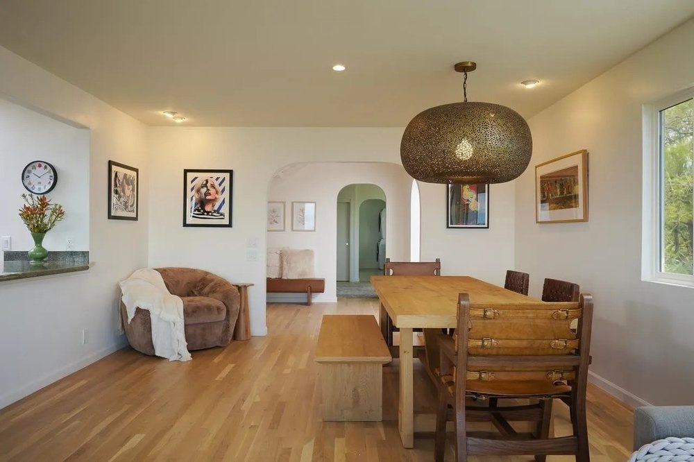 Dining table in a luxury home in Hawaii belonging to supermodel Jessica Stam