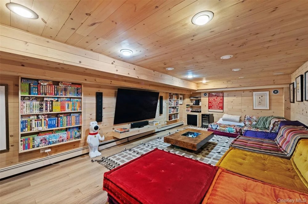 TV room in a home in Upstate New York belonging to Pete Davidson