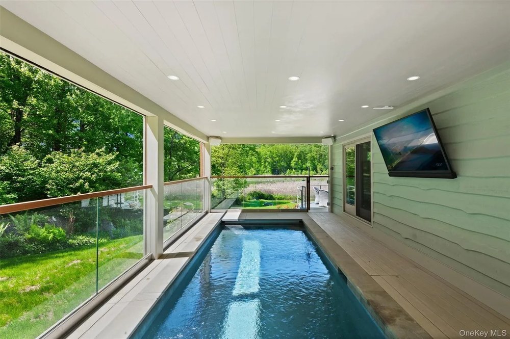 A pool at a home in Upstate New York belonging to Pete Davidson