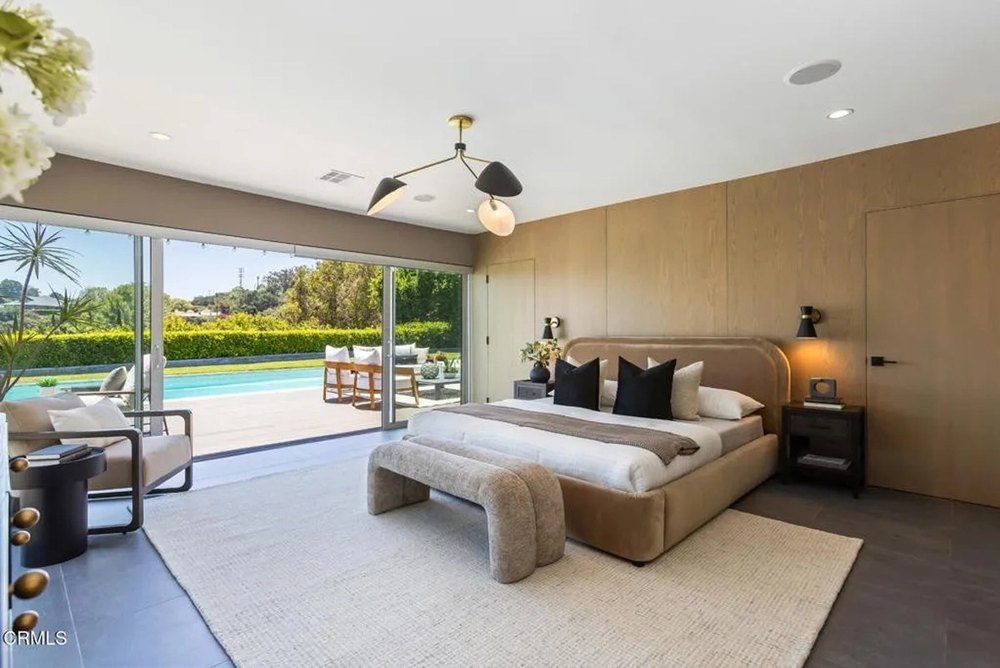 Bedroom in Josh Duhamel home in Encino California