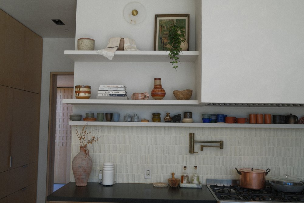 Devlukia's kitchen aesthetic is dominated by earth tones.