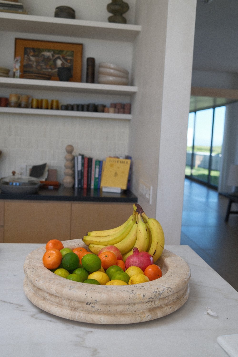 Devlukia shares that "there's always a big fruit bowl" on the island in her kitchen.